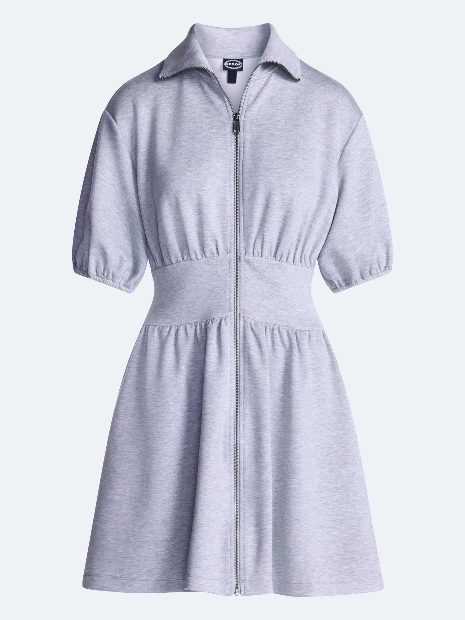 Scoop Women's and Women's Plus Scubaknit Zip Front Dress, Sizes XS-4X
