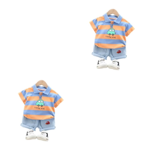 Conjunto de pantalones Qarigey estilo informal para niños Naranja 110cm 2piezas