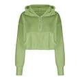 thumbnail image 5 of Baqcunre Hoodies For Women Yoga Clothing Ladies Loose Zipper Hoodie Sweater European And American Sports Short Sweater Womens Fall Tops Crop Tops Green 1 M, 5 of 8