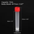 thumbnail image 2 of Unique Bargains 10mL Plastic Test Tubes, 20 Pack Frozen Test Tube Vial Container Storage Screw Cap, Red Clear, 2 of 6