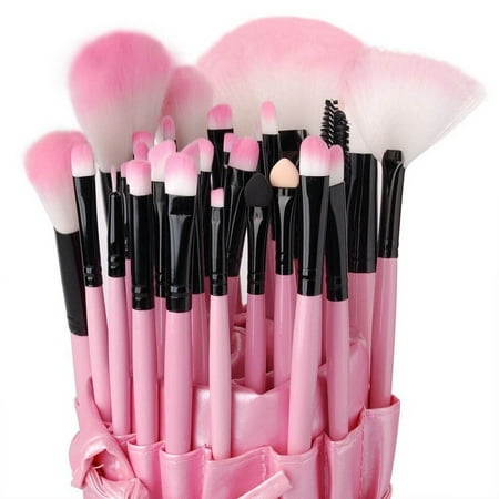 High End 32 Pcs Horse Hair Professional Makeup Brush Set with Pouch, PURPLE