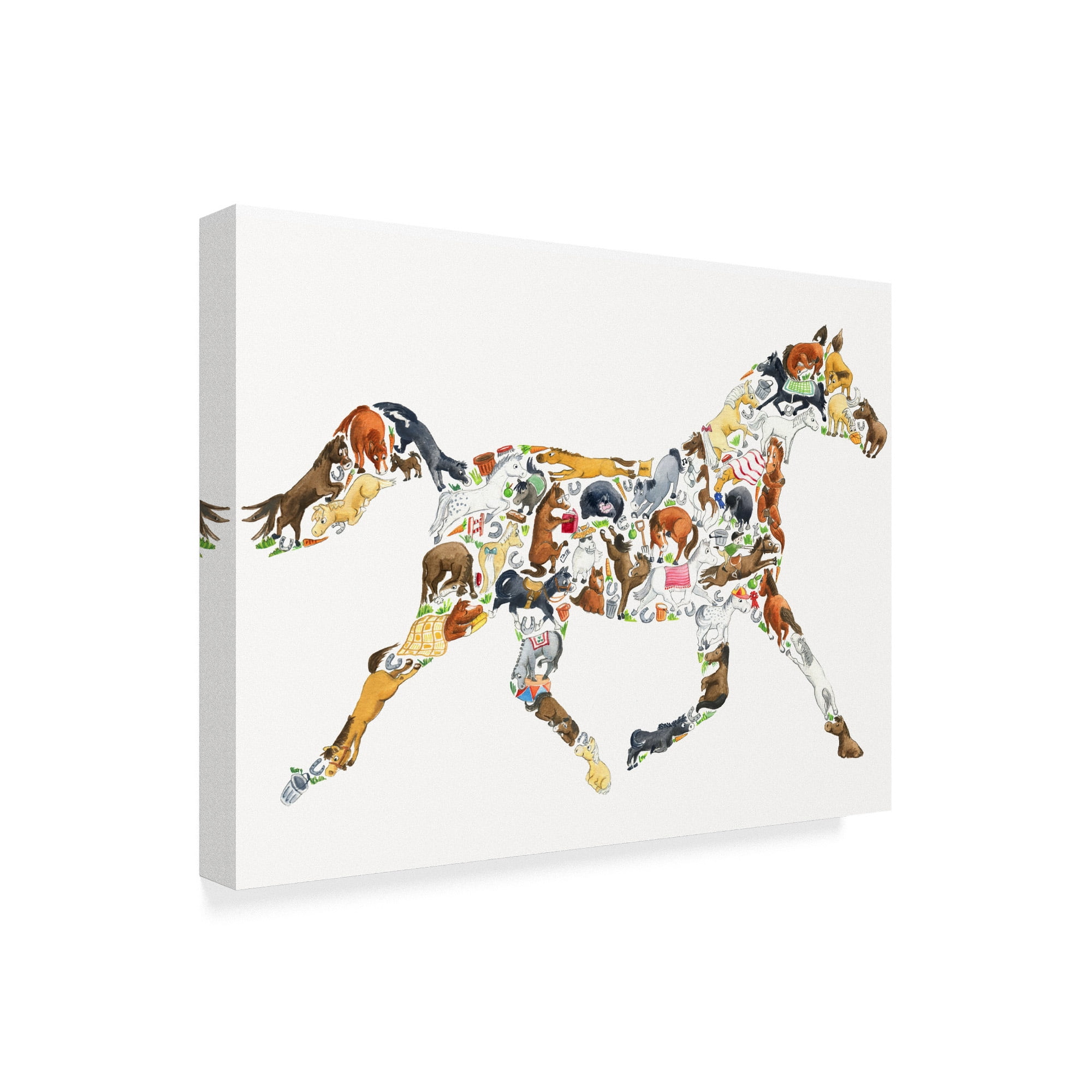 Trademark Fine Art 'Horse Collage' Canvas Art by Louise Tate