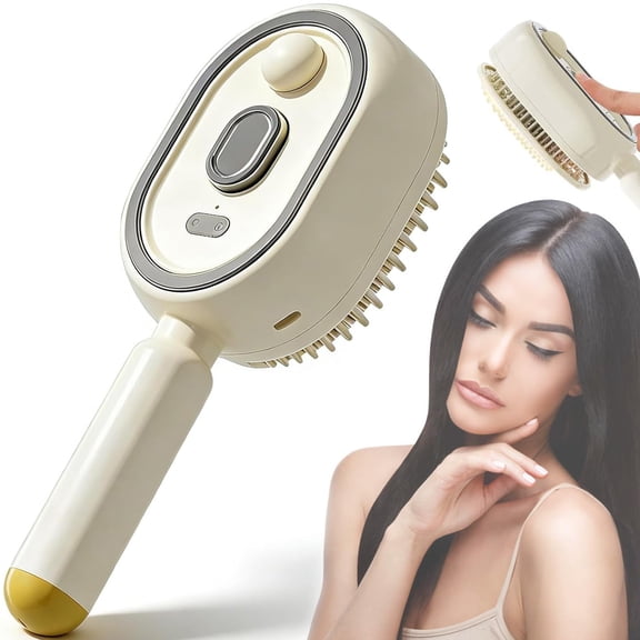 2026 Upgrade Electric Steam Brush, Rechargeable Steam Hair Straightener, Detangling Steam Brush for Short Hair, Reduce Frizz, Anti-Static