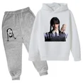 thumbnail image 3 of Nueva sudadera con capucha y pantalones de primavera y otoño de Wednesday Addams para niños, 2 piezas, trajes de 2 a 14 años, ropa de calle para niños y niñas, ropa de bebé para niños, 3 of 5