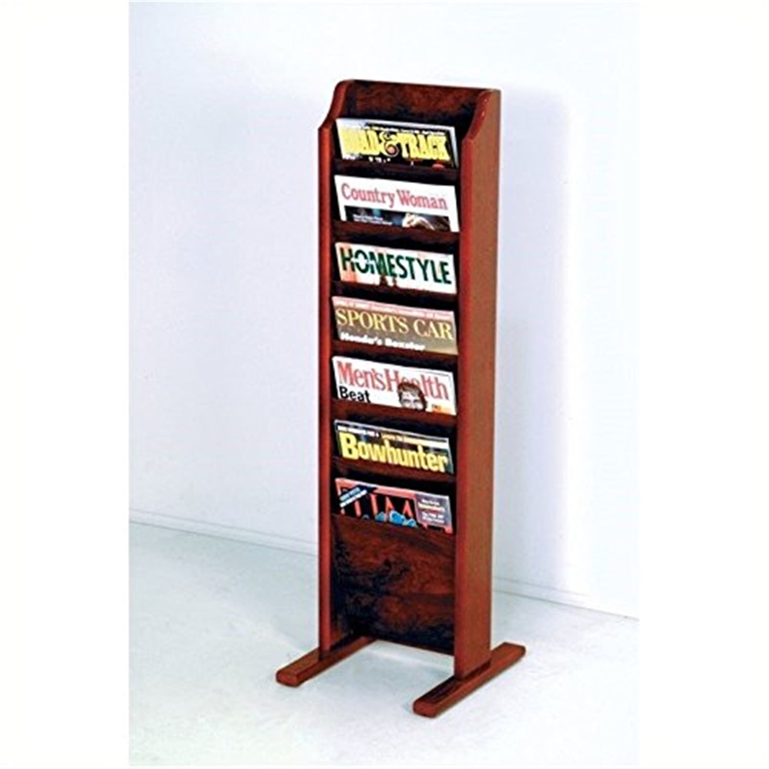 Cascade? Free Standing 7 Pocket Magazine RackFinishMahogany Walmart