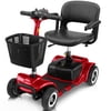 Vive 4 Wheel Battery Powered Mobility Scooter - Electric Transport Chair- Compact Heavy Duty Mobile for Travel, Adults, Elderly with Basket and Charger Included, Red