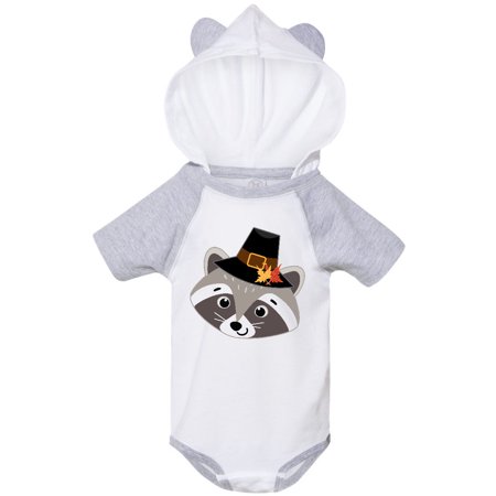 

Inktastic Thanksgiving Pilgrim Woodland Raccoon Gift Baby Boy or Baby Girl Bodysuit