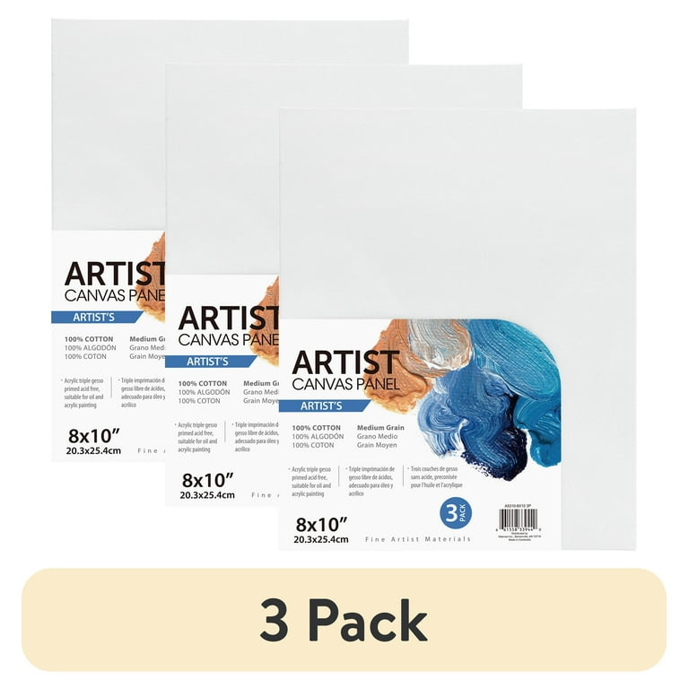 Deluxe Canvas Artist Canvas Panels, 8x10 Inch, 3 Pack photo 1