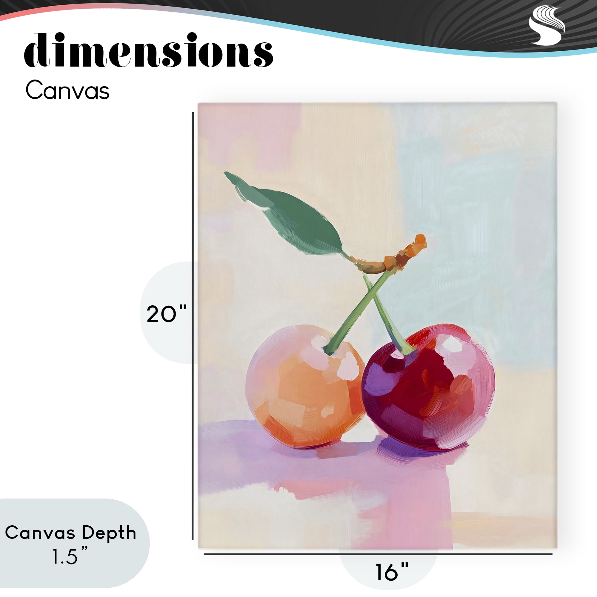 Stupell Industries Pastel Cherries Pair Canvas Wall Art, design by The Prints Vibe