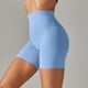 thumbnail image 4 of Pantalones Cortos De Yoga Pantalones cortos informales para mujer, cintura alta elástica, levantamiento de cadera para deportes de gimnasio (L azul cielo) Sywqhk Para Estrenar, 4 of 8