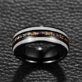 thumbnail image 3 of JQUEEN 8mm Black Tungsten Ring Inlaid Deer Antler Engagement Rings, 3 of 5