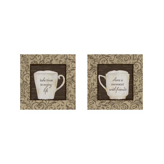 Great Art Now Java Thoughts by Daphne Brissonnet 2 Piece Print Art Set Each 12"W x 12"H