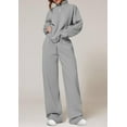 thumbnail image 4 of PRETTYGARDEN Womens Casual Two Piece Sets Fall Outfits Quarter Zip Sweatshirts Straight Leg Pants Sweatsuits Tracksuit, 4 of 9