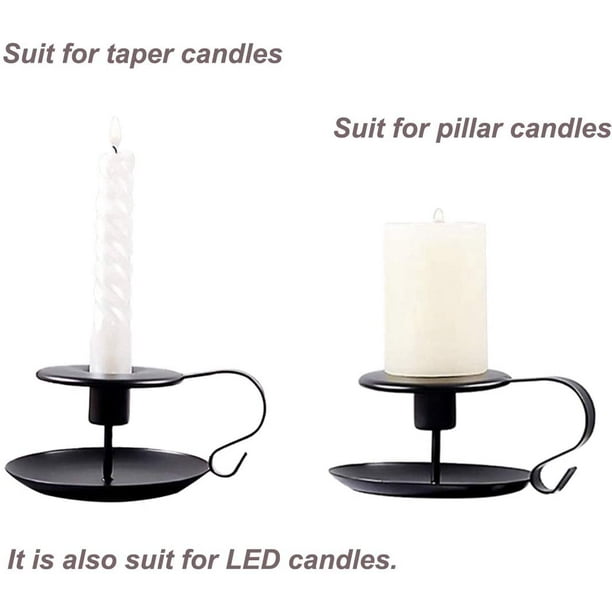 Taper Candle Holders Retro European Style Wrought Iron Candle Holder with  Handle