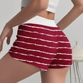thumbnail image 5 of Hfnxid Lounge Shorts Women Fashion Women's Summer Striped Elastic Waist Button High Waist Slim Pajamas Shorts, 5 of 5