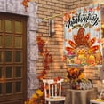 thumbnail image 5 of Thanksgiving Flag, Happy Thanksgiving Flags 28 x 40 Double Sided, Turkey Gnomes with Pumpkins and Fall Maple Leaves Give Thanks Burlap Large House Flag Banners for Outdoor Lawn Garden Decorations, 5 of 6