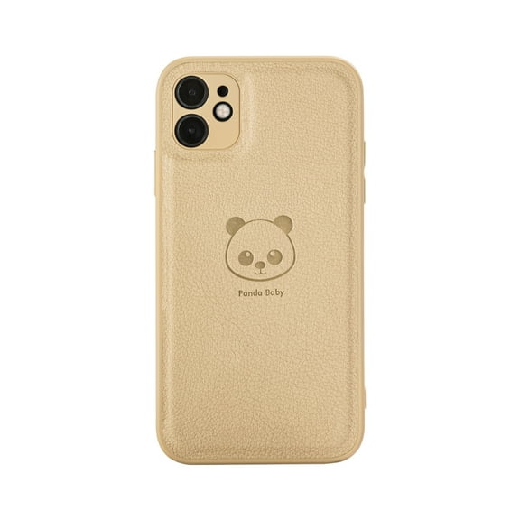 Panda Baby Vegan Leather Case for iPhone 12 Mini, Slim Shockproof, Skin Friendly and Decent Luxury