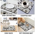 thumbnail image 4 of Eye-Catching Floral Coffee Drying Mat, 19.5x12in - Absorbent Kitchen Counter Mat & Splash Guard, Ideal for Coffee Maker, Espresso Machine, Coffee Mat and Adds Flair to Dining Room Decor, 4 of 7