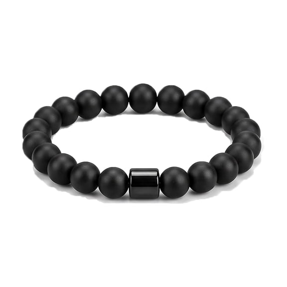 MojoFlow Hematite Bracelet for Men – with Natural Hematite Stone Beads, Stretch Healing Crystal Bracelet for Focus, Balance & Confidence, Stylish Jewelry for Him