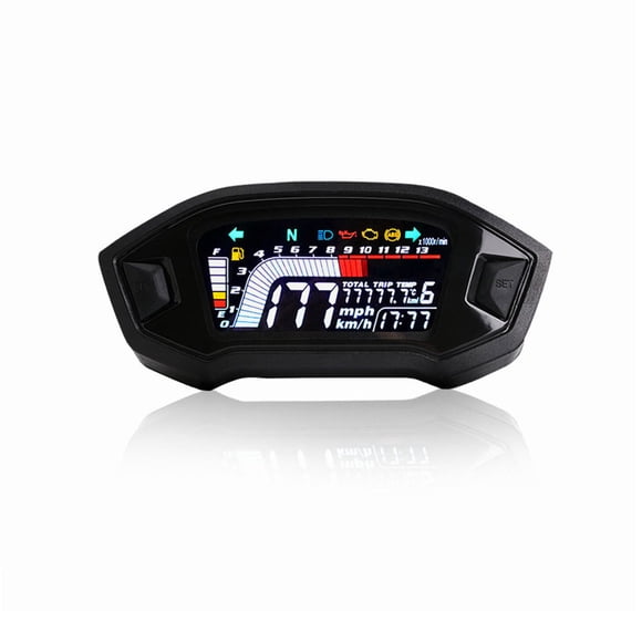 Velocímetro para motocicleta, tacómetro Universal, indicador Digital LCD, medidor de nivel Aumotop Cuentakilómetros de motocicleta