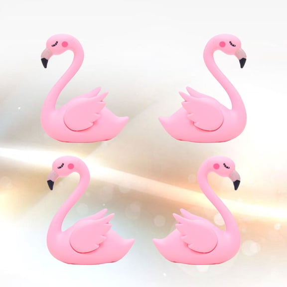 MLINS  4 Pcs Plastic Flamingo Ornaments Cake Decoration Visual Enjoyment