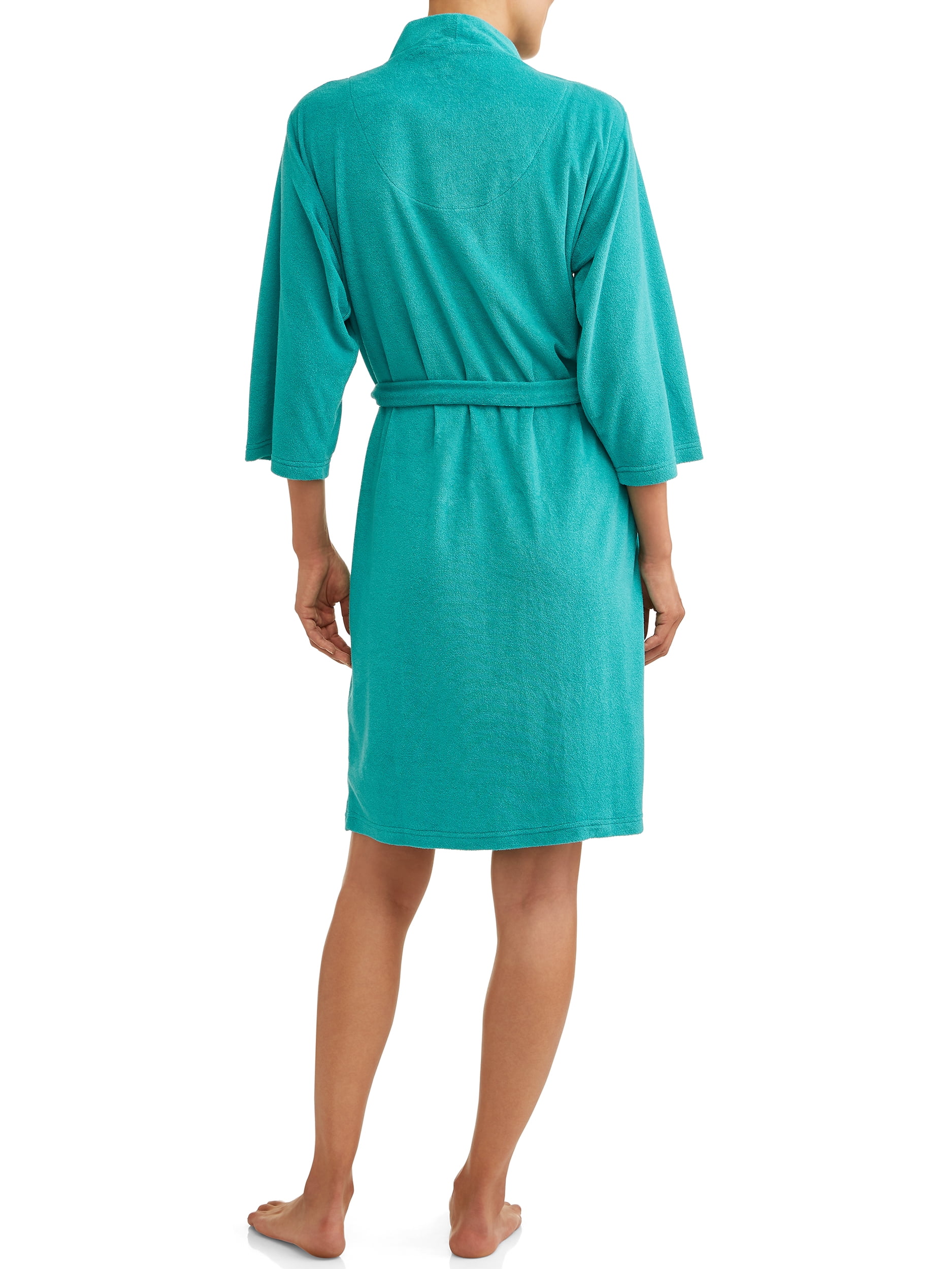 Lissome Women's & Women's Plus 3/4" Sleeve Terry Belted Robe