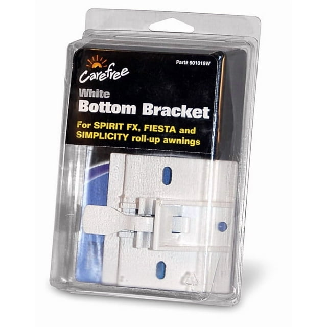 Carefree RV Awning Bracket 901019W Fits Front Or Rear Arm For Spirit/Fiesta/Simplicity/Pioneer Awnings; Bottom; White; Single