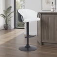 thumbnail image 2 of Montego Modern Adjustable Swivel Barstool in Black Powder Coated Finish with Snow White Faux Leather Upholstered Seat, 2 of 5