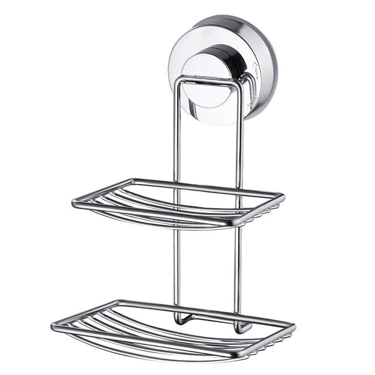 ESYLIFE Vacuum Suction Cup Shower Soap Dish Holder Chrome Finished