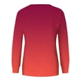 thumbnail image 4 of cocolona Womens Crewneck Sweatshirt Fall Long Sleeve Shirts Fashion Casual Loose Gradient Color Tops with Pockets, 4 of 6
