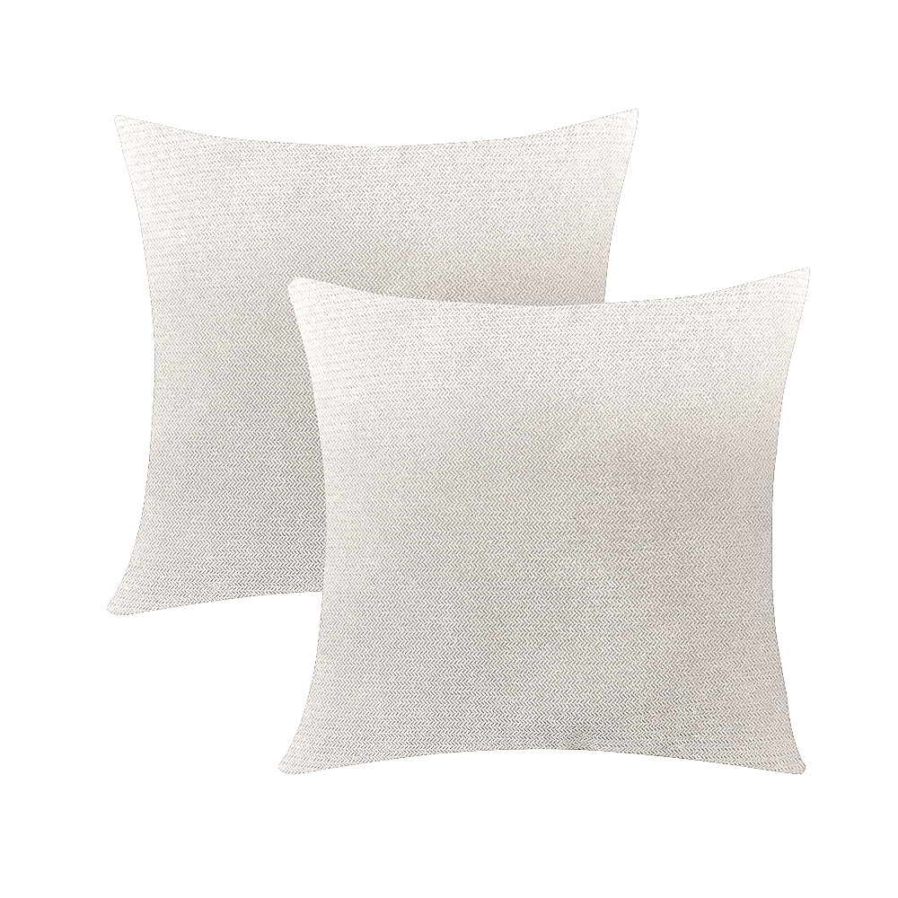 Pillow Cover 18X18 Inch Set of 2 White Square Cotton Decorative