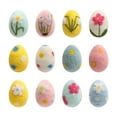 thumbnail image 4 of 12 piezas de decoración de huevos de Pascua de fieltro, adornos, suministros para fiestas, decoración de Pascua creativa de arte decoración colorida, 4 of 8