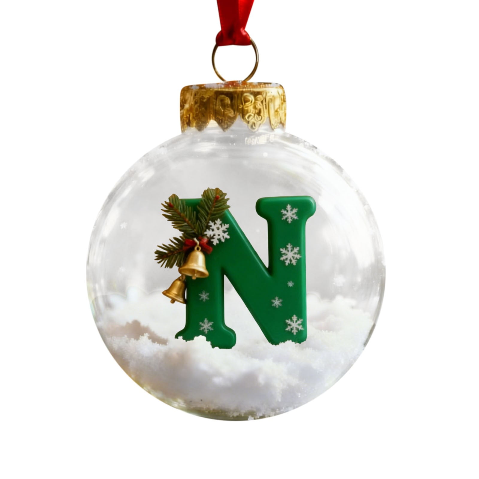 Christmas Letter Ball Pendants Personalized Alphabet Ornaments Plastic Hanging Baubles For Holiday Tree Wreath Garland Home Party N