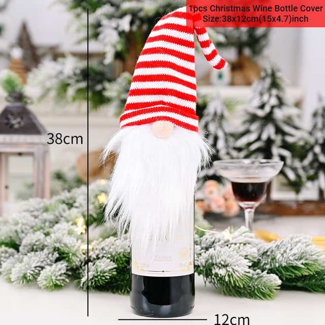 Christmas Decorations Faceless Santa Claus Doll Wine Bottle Cover Christmas Champagne Decoration Wine Bottle Bag Dropshipping