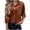 Coffee #092, variant on Velvet Tops for Women Casual Button Down Long Sleeve Lapel Collar Shirt Trendy Fall Winter Loose Fit Blouses Army Green S
