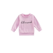 hirigin Casual Sweatshirt Letter Print Long Sleeve Round Neck Pullover
