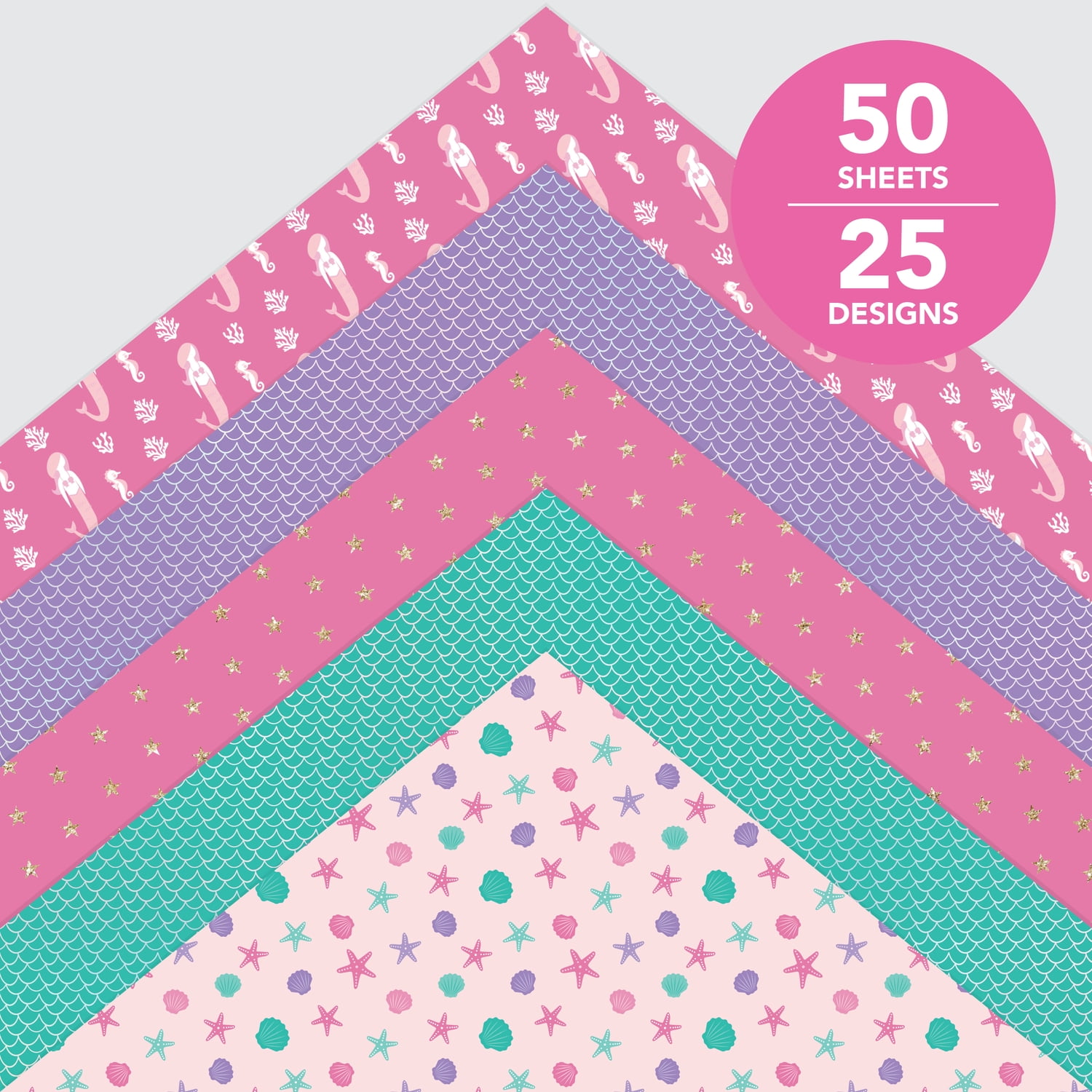 Roobee by Mara Mi Pink Dreamland Scrapbook Paper Pad, 50 Sheets, 25 Designs