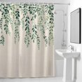 thumbnail image 4 of Green Branch Fabric Shower Curtain Spring Leaves Washable Shower Curtains for Bathroom, Waterproof Bath Curtain with Hooks Home Decor 72x72in, 4 of 8