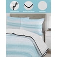thumbnail image 4 of Gradient Aqua Blue Queen Size Down Alternative Comforter,Lightweight Comforter Quilt Bedding Set with Pillow Shams Modern Rustic Minimalist Pastel Solid All Seasons Bed Comforter Duvet Insert 90"x96", 4 of 7