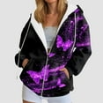 thumbnail image 2 of Gibobby Womens Zip Up Hoodies Long Sleeve Fit Hooded Sweatshirts Casual Lightweight Jacket Fall Winter Coat(XL,Dark Purple), 2 of 7