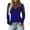 Blue, variant on IROINNID Ladies Long Sleeve T Shirts Plus Size Home O-Neck Tops Cut Hollow Out Blouse T-Shirt,Blue