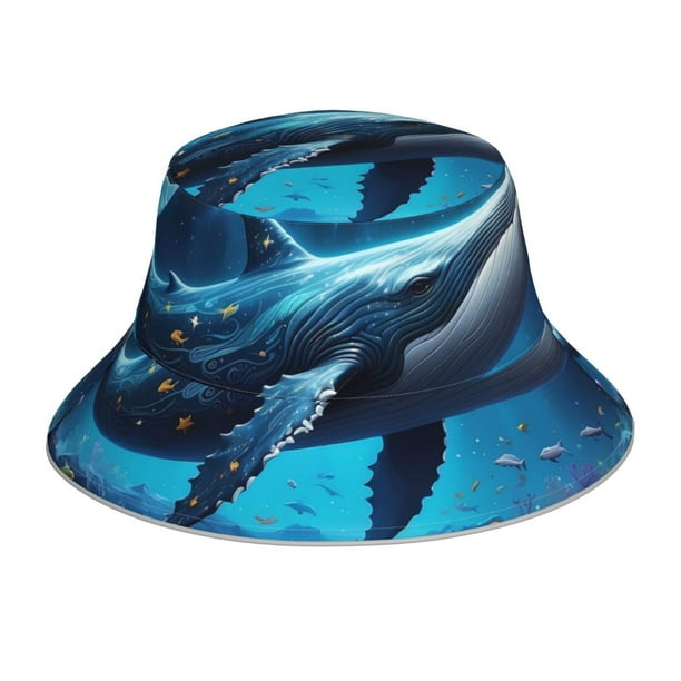 Balery Colorful Ocean Whale Sombreros para el sol para hombre y mujer, sombrero de pescador con UPF 50+