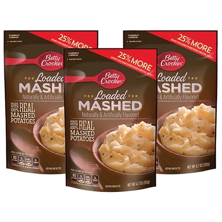 (3 pack) (3 Pack) Betty Crocker Loaded Mashed Potatoes, 4.7 oz Box