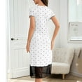 thumbnail image 4 of Tnhcen Women's Casual Home Wear Crewneck Short Sleeve Sleepwear Dress with Lace Hem | S-XL | Nylon Spandex Loungewear, 4 of 4