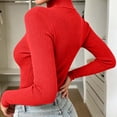 thumbnail image 6 of Wenini Women's Solid Color Turtleneck Ribbed Knit Sweater Slim Long Sleeve Pullover Top Trendy Base Layer Top, 6 of 7