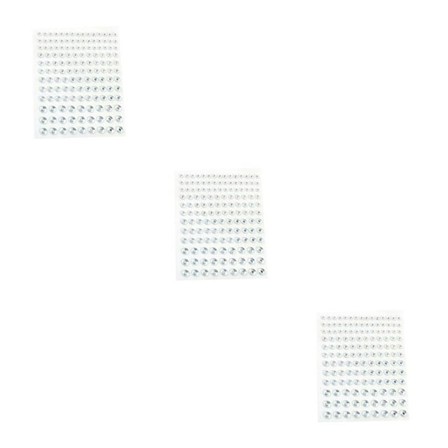 Transemion Eye Face Rhinestone Stickers Crystal No Glue Glitter Forehead Makeup Jewelry Festival Accessory DIY Decorations White 3Set