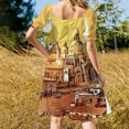 thumbnail image 4 of Basilica di Santa Maria in Venice Italy. Watercolor painting of Venice Sleeveless Dress summer dress women 2024 luxury dresses, 4 of 7