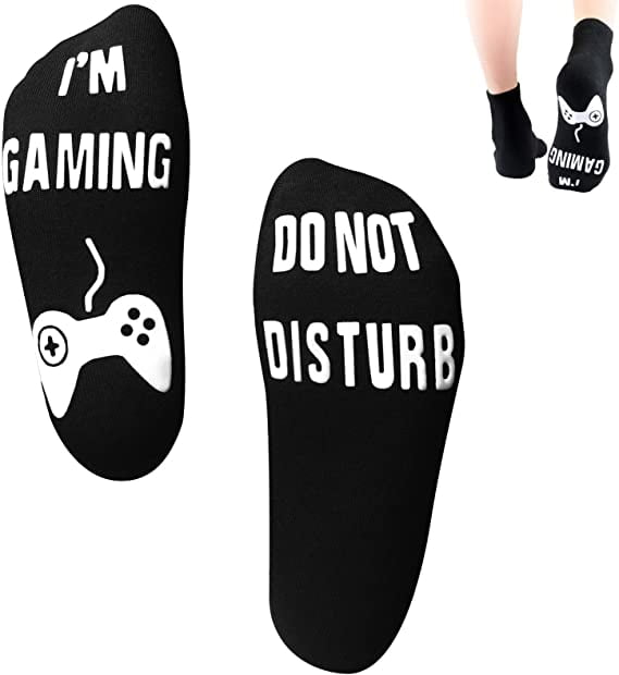 Do Not Disturb Gaming Socks Funny Cotton Novelty Gamer Socks Gifts for Kids Teen Boys Mens Womens Game Lovers