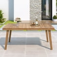 thumbnail image 2 of 69 Inch Outdoor Dining Table with Slatted Top, Solid Wood Construction, 300 Lb Capacity, Perfect for Backyard, Patio and Garden Use, Brown, 2 of 9