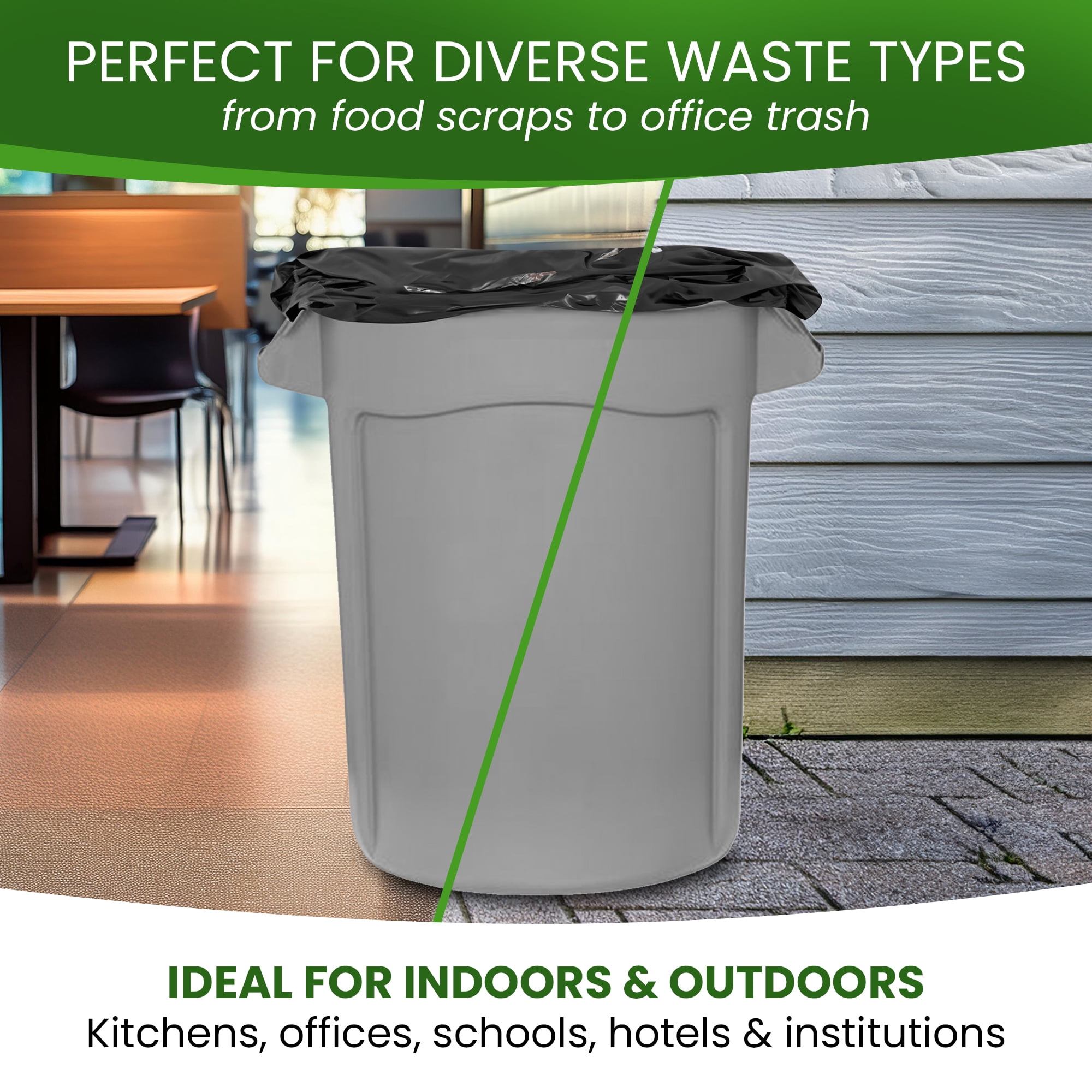 Best Option 30-33 Gallon Black Trash Bags, 100 Count Box, (33x39-inch) Commercial Heavy-Duty Garbage Bag and Can Liners
